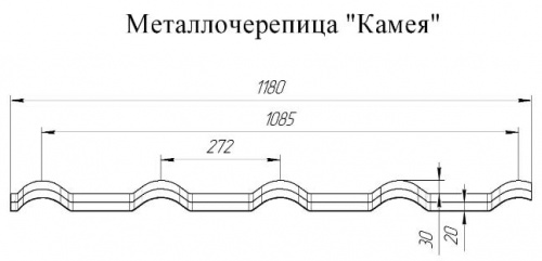 Металлочерепица Grand Line Kamea GreenCoat Pural